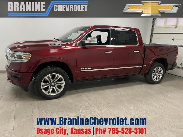 2022 RAM 1500 Limited in Maroon — front three-quarter view