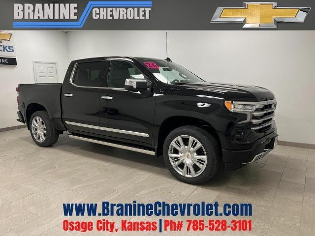 2026 Chevrolet Silverado 1500 High Country in Black — front three-quarter view