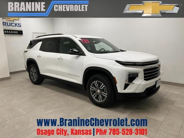 2025 Chevrolet Traverse LT in Summit White — front three-quarter view